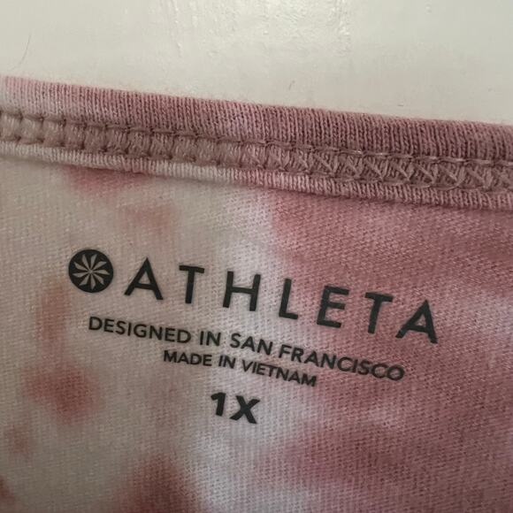 Athleta Pink Tie Dye Palermo Pink Plus Size Muscle Workout Tank - 1X - Picture 5 of 6